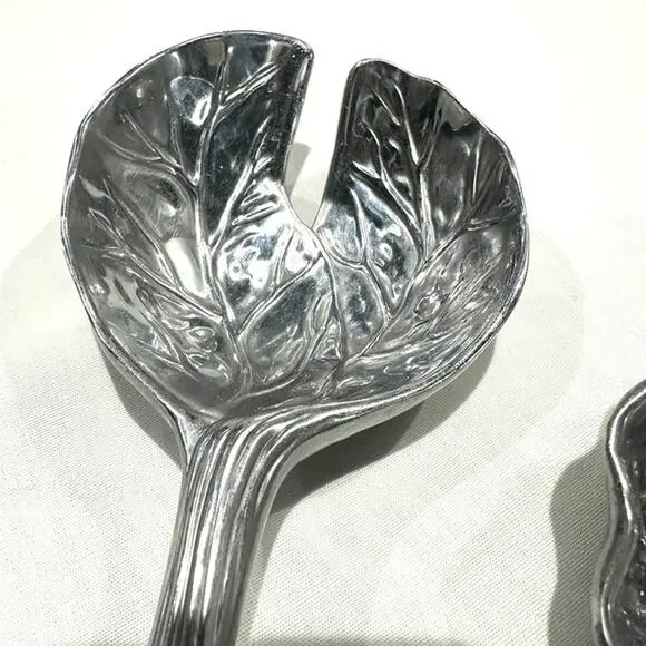 Antique Vintage Silver Garden Salad Server Set - 2 Pieces - 12" - Picture 4 of 6
